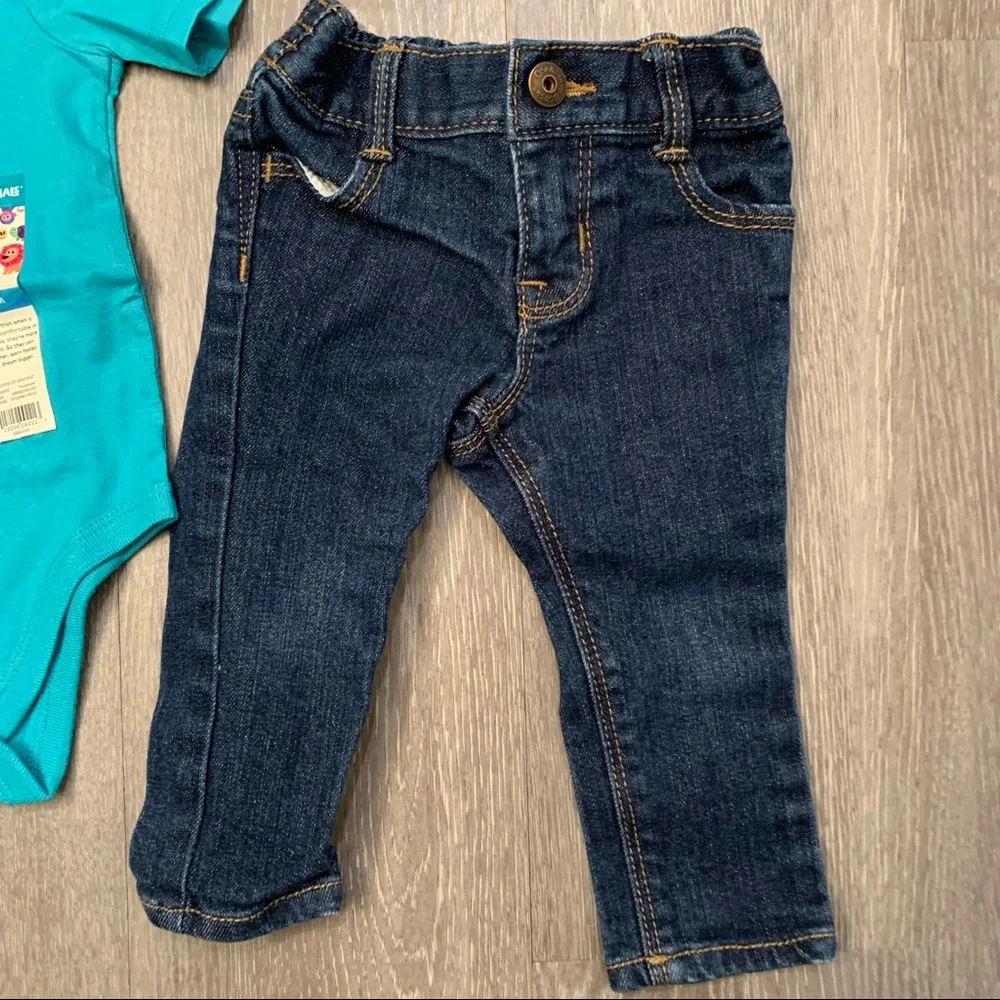 OshKosh B’gosh & Garanimals Baby Boy Jeans and Shirt Combo‎ Size 3-6 Months NWT